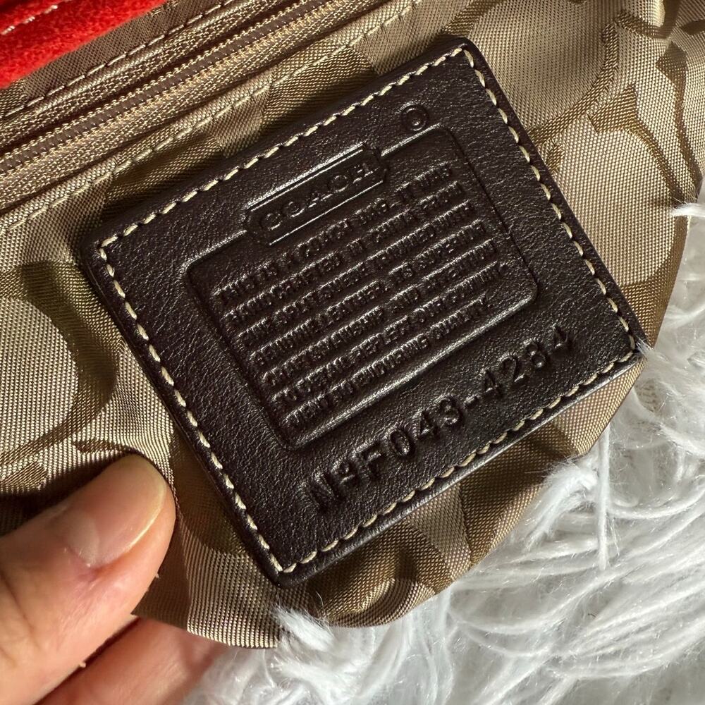 y2k COACH Vintage 4828 Red Suede Hobo Mini Purse Shoulder bag - Picture 7 of 8